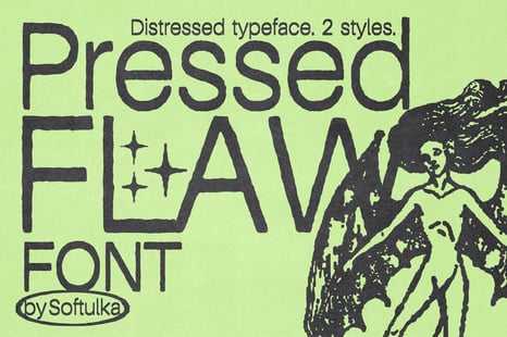 Pressed Flaws Textured Typeface - Edgy font