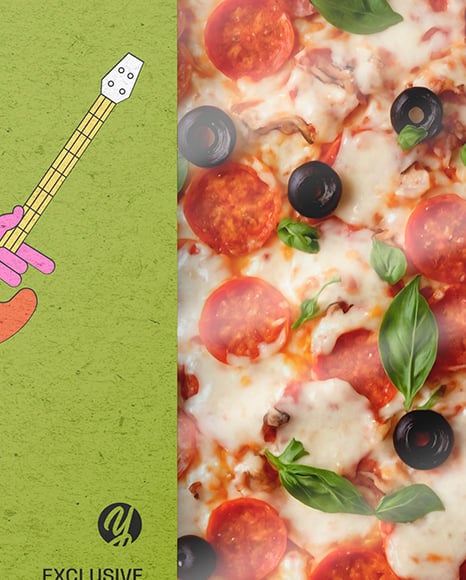 Kraft Paper Pizza Box Mockup