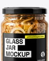 Glass Jar with Canned Stewed Meat Mockup