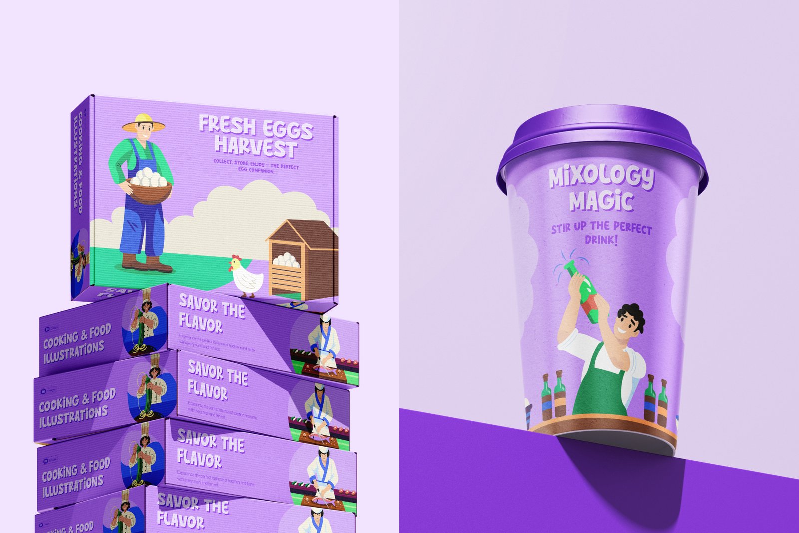 Cooking and Food Illustration Set