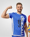 Two Men Wearing Full Volleyball Uniform Mockup