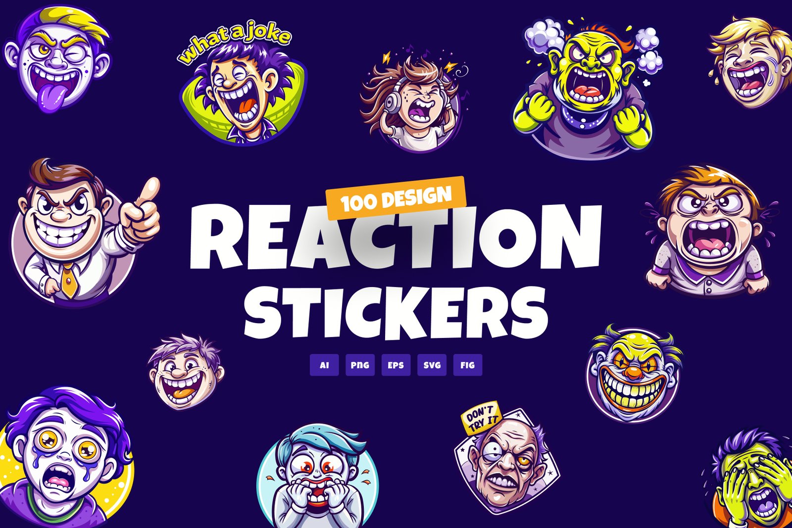 Reaction Stickers Set