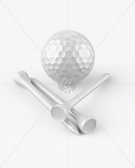 Golf Ball with Tees Mockup