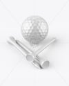 Golf Ball with Tees Mockup