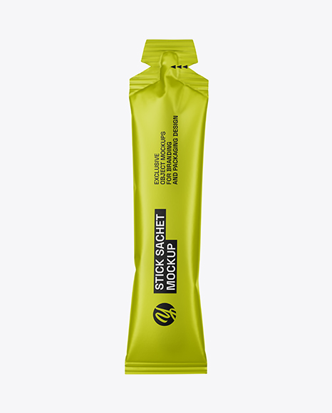Matte Stick Sachet Mockup - Front View
