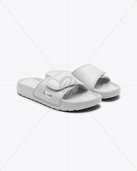 Pair of Velcro Slide Sandals Mockup