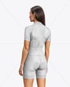 Young Woman Wearing Raglan Cycling Suit Mockup