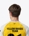 Soccer Player Wearing Raglan Long Sleeve Jersey and Shorts Mockup