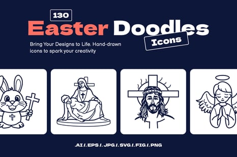 Easter Doodles Icons Pack