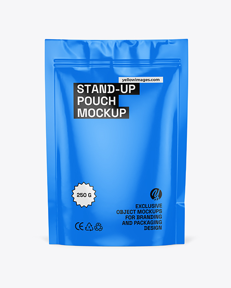 Glossy Stand Up Pouch Mockup