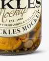 Clear Glass Jar with Chanterelles Mushrooms Mockup