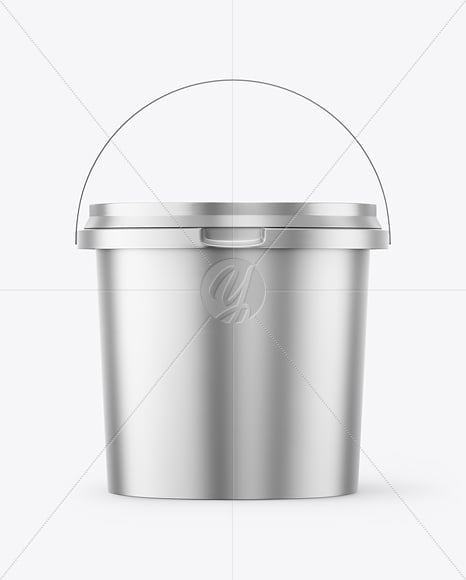 Matte Metallic Plastic Bucket Mockup