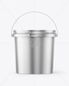 Matte Metallic Plastic Bucket Mockup