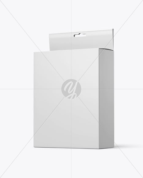 Paper Hanging Box Mockup – Half Side View