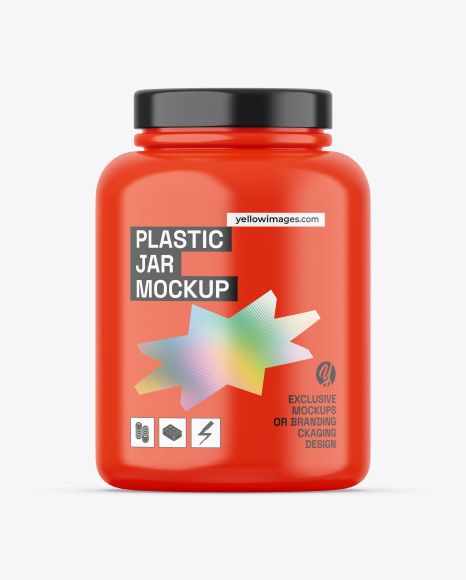 Glossy Protein Jar Mockup