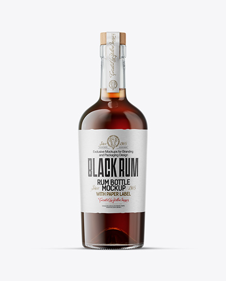 Black Rum Bottle Mockup - Black bottle mockup