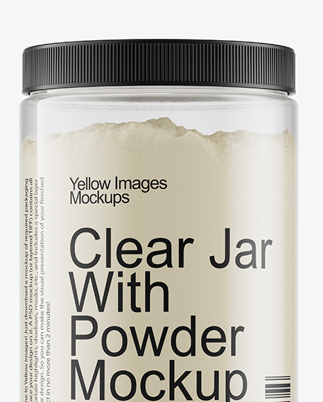 Clear Jar With Powder Mockup