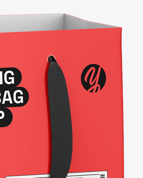 Paper Shopping Bag Mockup – Half Side View