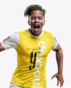 Soccer Player Wearing a Full Kit Mockup