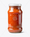Clear Glass Jar with Marinara Sauce Mockup