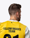 Soccer Player Wearing Jersey and Shorts Mockup
