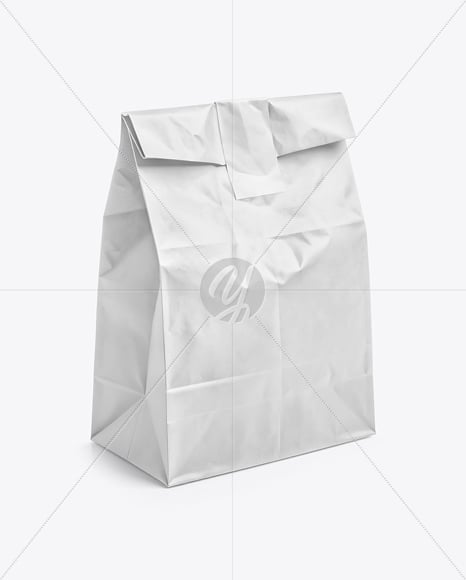 Paper Bag with Sticker Label Mockup