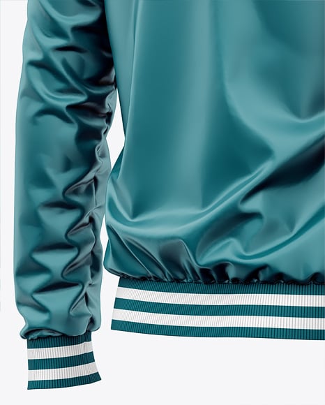 Satin Varsity Zip-Up Jacket Mockup