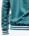 Satin Varsity Zip-Up Jacket Mockup