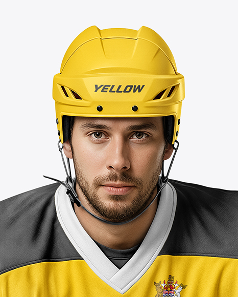 Man Wearing Full Ice Hockey Uniform Mockup