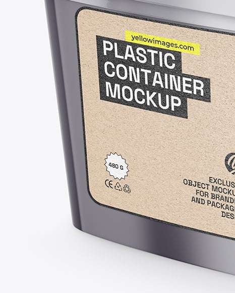Plastic Food Container with Transparent Lid Mockup