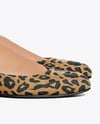 Suede Ballet Flats on Woman's Legs Mockup