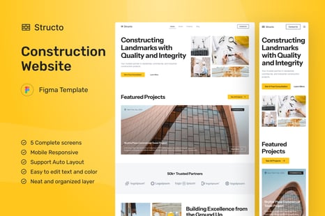 Structo - Construction Website Figma UI Template - UX & UI Kits