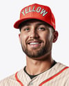 Man Wearing a Full Baseball Kit with Pitcher's Glove Mockup