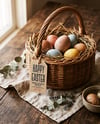 Easter Basket with Tag Mockup