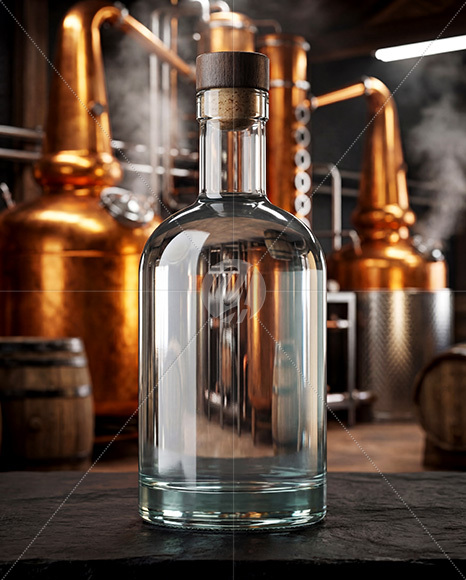 Dry Gin Bottle Mockup