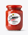 Glass Jar Filled Pizza Sauce Mockup