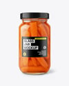 Clear Glass Jar with Pickled Carrots Mockup