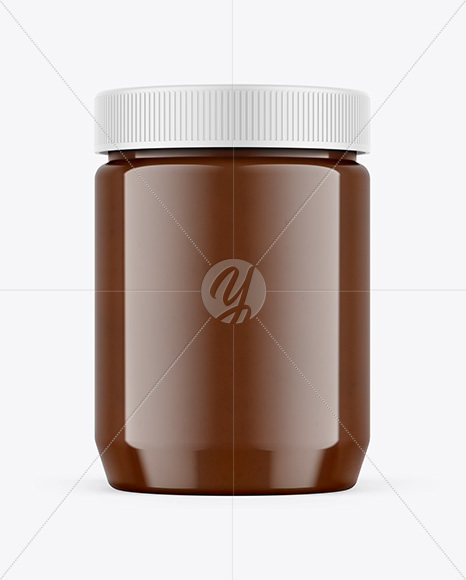 Jar With Chocolate Peanut Butter Mockup