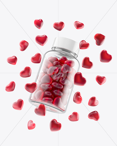 Plastic Bottle with Gummies Mockup