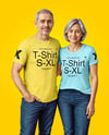 Senior Couple Wearing T-shirt and Jeans Mockup