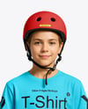 Boy in Protective Gear with Skateboard Mockup