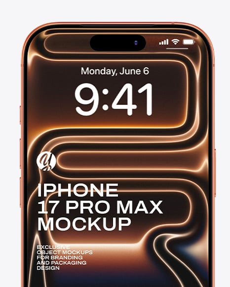 iPhone 17 Pro Max Cosmic Orange Mockup