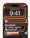 iPhone 17 Pro Max Cosmic Orange Mockup