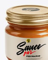 Glass Jar with Caramel Sauce Mockup