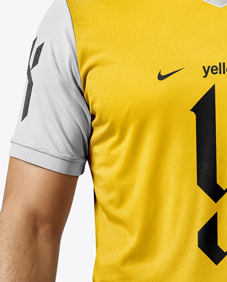 Soccer Player Wearing Jersey and Shorts Mockup