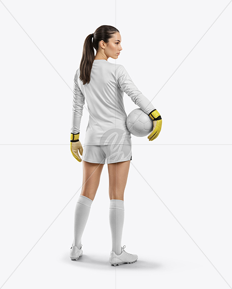 Female Soccer Goalkeeper Wearing Long Sleeve Jersey Mockup