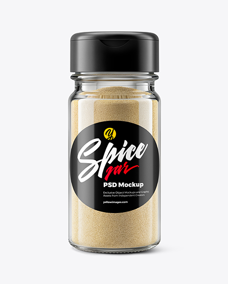 Clear Glass Jar with Onion Powder Mockup - Realistic mockups