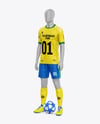 Full Soccer Kit w/ Mannequin Mockup - Half Side View