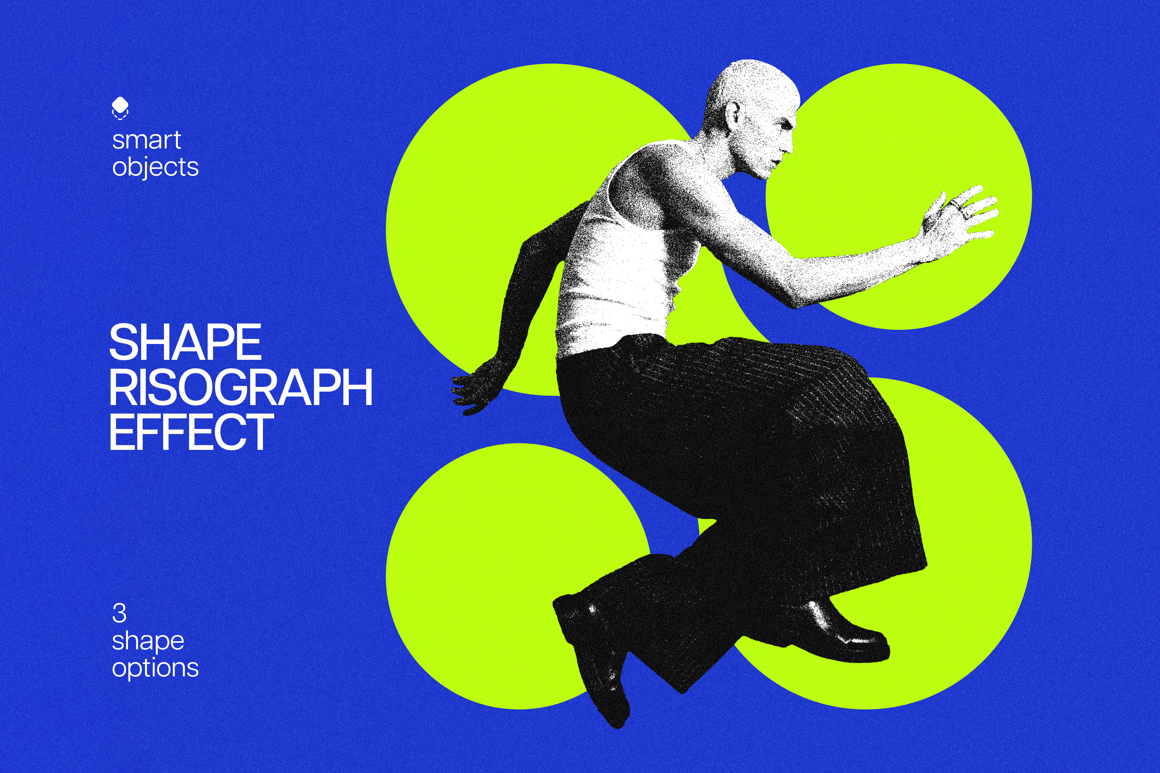 Grain Risograph Shapes Photo Effect