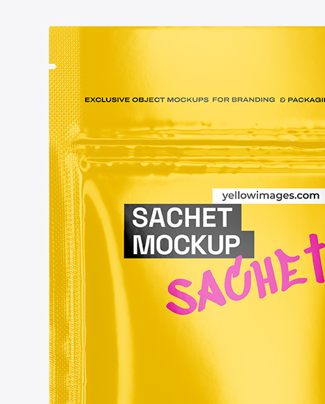Glossy Sachet Mockup